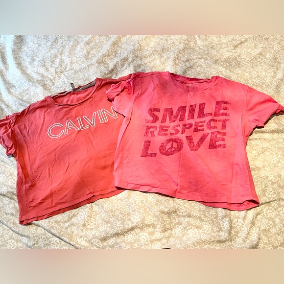 (5 for $15) Calvin Klein & NOBO Coral T-Shirt Crop Top Bundle - Picture 1 of 3